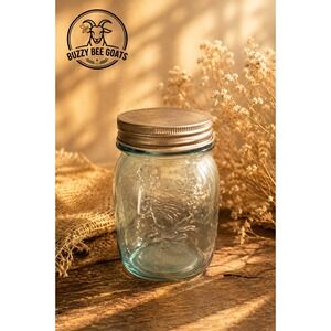 ANTIQUE BALL PERFECT MASON BLUE QUART JAR ZINC LID VINTAGE CANNING JAR